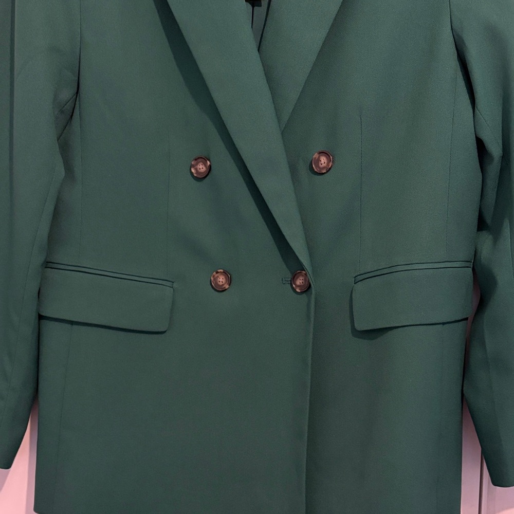 Ann Taylor Teal Double-Breasted Blazer - Picture 3 of 5